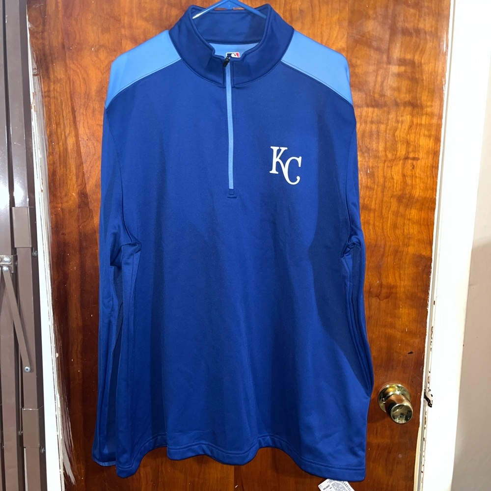 Kansas City Royals Blue Half-Zip Pullover Mens 2X NEW WITH TAGS!!!